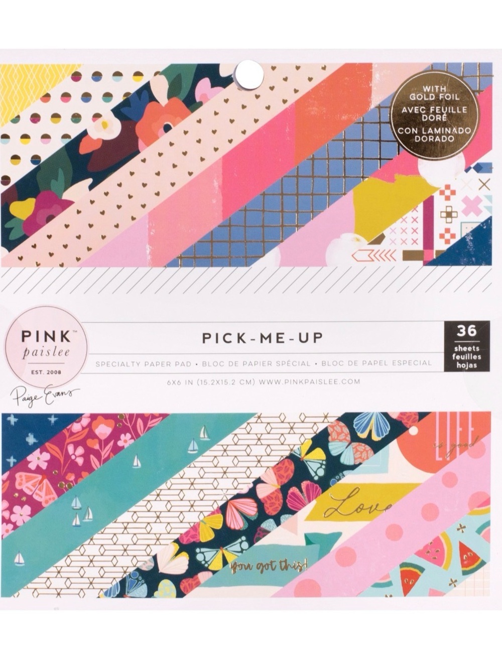 💖 Pink Paislee Paige Evans Pick Me Up 6x6 Paper Pad 💖